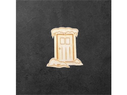 dřevěný výřez – zimní dveře 2 – dřevěná dekorace