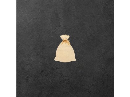 dřevěný výřez – pytel – dřevěná dekorace