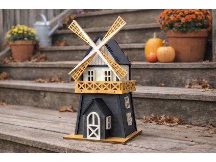 domeček z překližky  větrný mlýn (skládačka) – skládačka z topolové překližky, dřevěná stavebnice