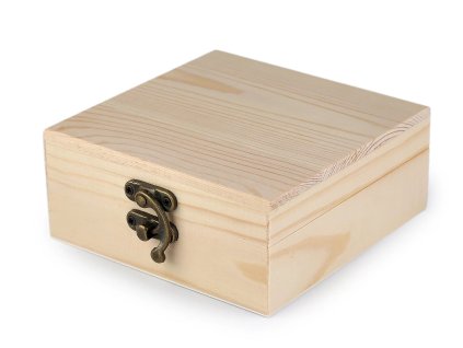Dřevěná krabička k dozdobení 12 × 12 × 5 cm – detail produktu