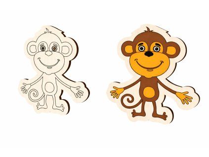 opice dreveny k malovani