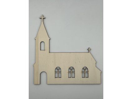 Kostel – dřevěný výřez z překližky