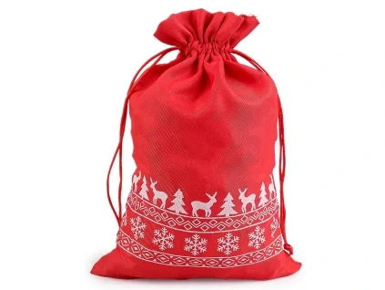 Vánoční dárkový pytlík 20 × 30 cm – červený