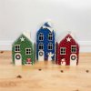 sada 3 dřevěných vánočních domečků – dřevěná dekorace