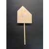 dřevěný domeček na zápich k dotvoření č.4 (9x1,9cm) – dřevěná dekorace