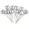 Dekorační srdce na drátku – Stříbrná