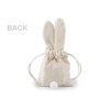 Sametový dárkový pytlík zajíček – krémová světlá (9 × 16 cm)