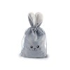 Sametový dárkový pytlík zajíček – modrá světlá (15 × 28 cm )