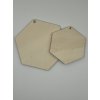 Dřevěný hexagon s očkem — polotovar k dotvoření 12,5cm