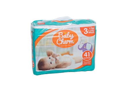 Baby Charm Super Dry Flex vel. 3 Midi, 4 - 9 kg, 41 ks