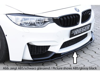 Rieger lipa pod přední nárazník pro BMW řada 4 F82 M4, F83 M4 kabriolet, kupé, 01/14-, 07/14-, plast ABS bez povrchové úpravy