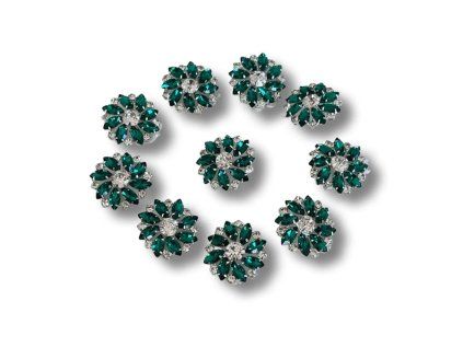 Štrasový knoflík zelená (2,5cm)