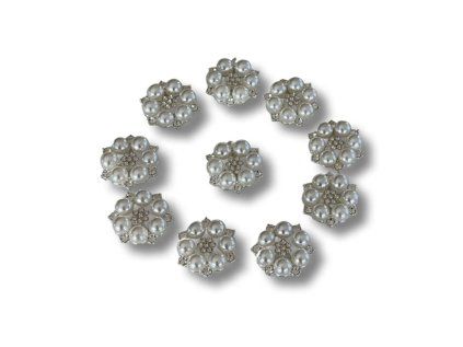 Luxusní knoflík s perličkami (2,7cm)