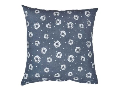 Povlak na polštář bavlna Anežka bílá na tmavě šedém (Rozměr 40x40)