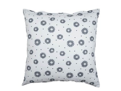 Povlak na polštář bavlna Anežka tmavě šedá na bílém (Rozměr 50x70)