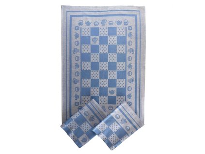 Kuchynske uterky3ks Konvicka puntik modra Dadka Vracov