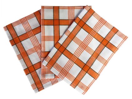 kuchynske uterky 3ks extra sava karo oranzove dadka vracov