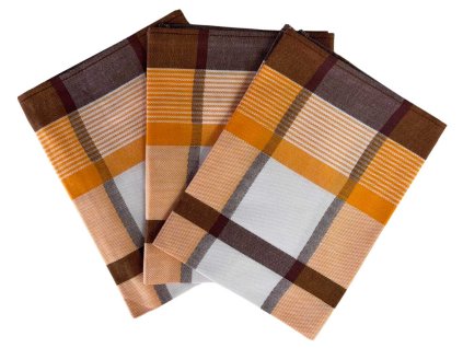 kuchynske uterky 3ks velke karo oranzove dadka vracov