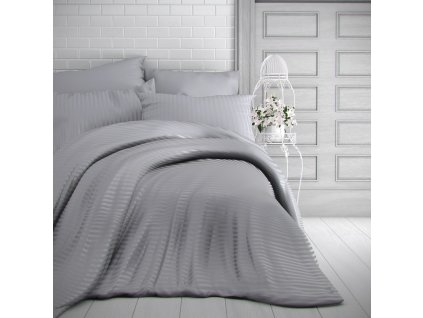 Saten svetle sedy prouzek