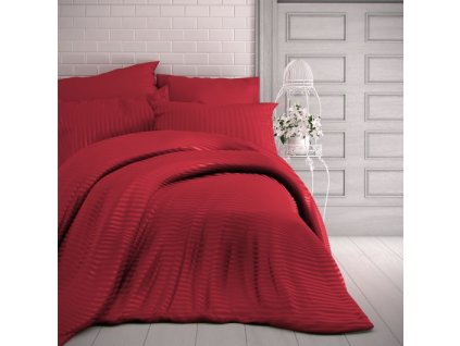 satenove prodlouzene povleceni s prouzkem 140x220 70x90cm cervene 777341 j0