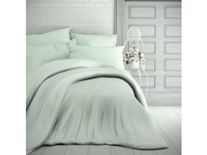 lozni satenove povleceni s prouzkem 140x200 70x90cm mentolove 465755 0