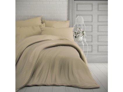 lozni satenove povleceni s prouzkem 140x200 70x90cm cappuccino 327443 0