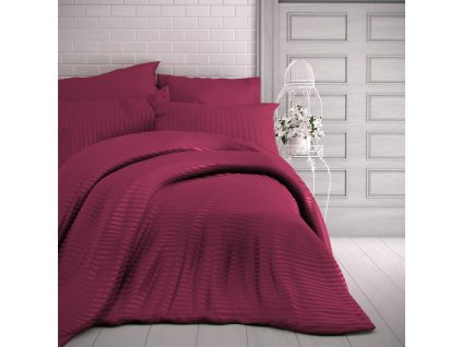 satenove prodlouzene povleceni s prouzkem 140x220 70x90cm vinove 750652 0