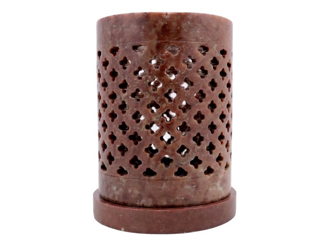 partylite brighter home mastkovy svicen na cajove svicky tmave hnedy mramor