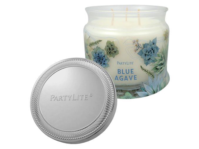 partylite svicka 3knota blue agave