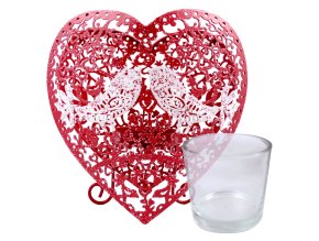 partylite svicen na votivky zamilovani ptacci 1ks a sklenicka