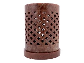 partylite brighter home mastkovy svicen na cajove svicky tmave hnedy mramor