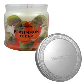 💥 POSLEDNÍ KUSY 🕯️🌸 PARTYLITE Vonná svíčka - tříknotá - SIGNATURE - PERSIMMON CIDER 1ks Skleněný soudeček se svíčkou a...
