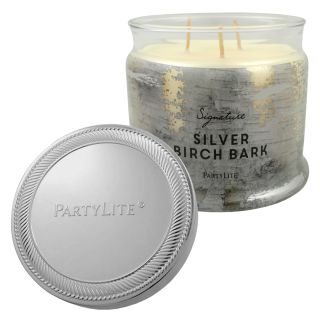 💥 POSLEDNÍ KUSY 🕯️🌸 PARTYLITE Vonná svíčka - tříknotá - SIGNATURE - SILVER BIRCH BARK 1ks Skleněný soudeček se svíčkou a...