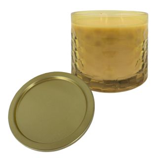 💥 POSLEDNÍ KUSY 🕯️🌸 PARTYLITE Vonná svíčka - tříknotá - HONEY & AMBER 1ks Skleněný soudeček se svíčkou a kovovým víkem -...