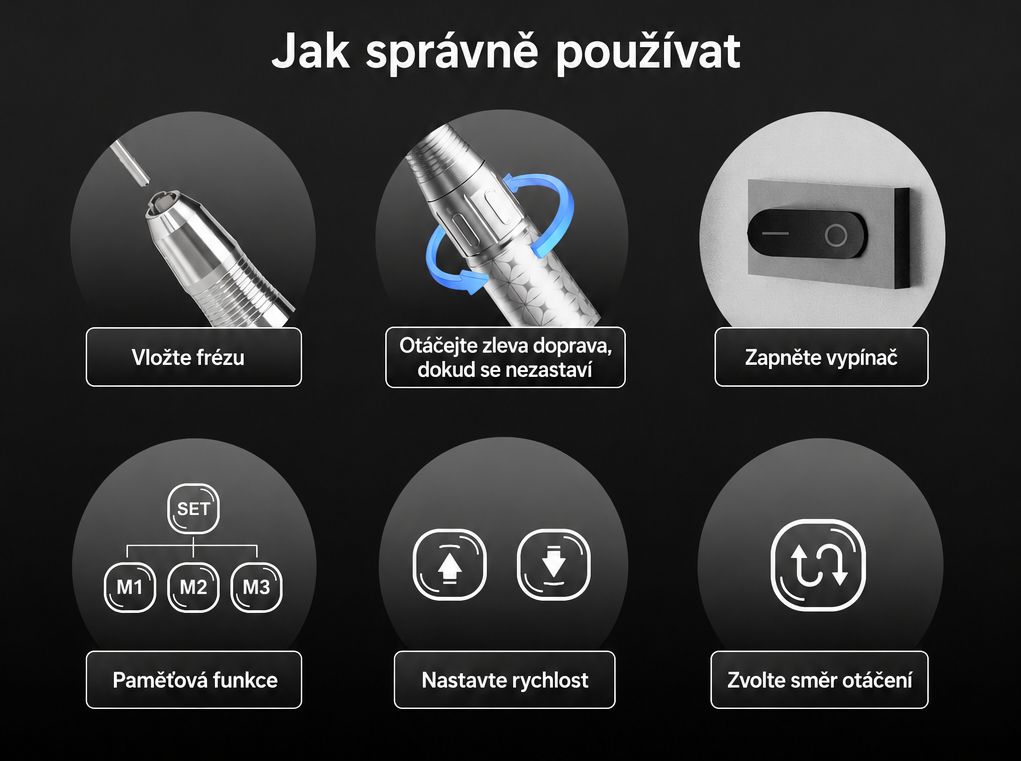 Jak správně používat brusku na nehty JIMDOA JMD-S226