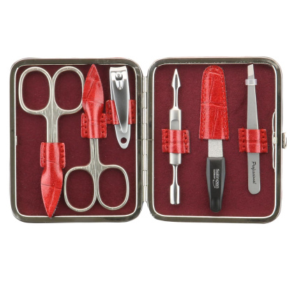 GLOBOS Dámská manikúra s nůžkami Solingen 1485-89 červená kroko