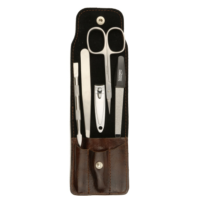 Kožená sada na manikúru 111-86 hnědá