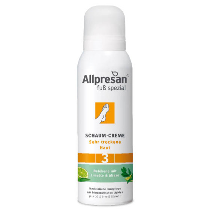 allpresan pedicare 3 kremova pena na velmi suchou pokozku vune limetky a maty 125 ml
