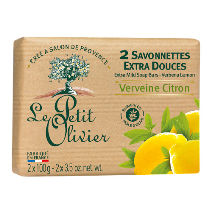 Le Petit Olivier Extra jemné mýdlo - Verbena a citrón, 2x100g