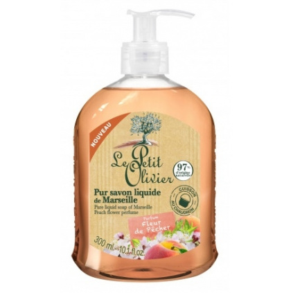 LE PETIT OLIVIER Pure Liquid Soap of Marseille - Peach Flower Perfume 300 ml