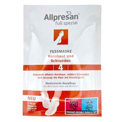 allpresan pedicare c 4 maska na nohy proti zrohovatele a popraskane pokozce s ponozkami