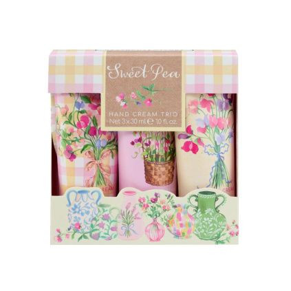 Sweet Pea, Sada krémů na ruce, 3 × 30 ml