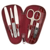 Dámská kožená manikúra s nůžkami Solingen  1174-89 vínová kroko