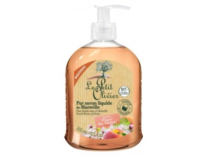 12573 le petit olivier pure liquid soap of marseille peach flower perfume 300 ml