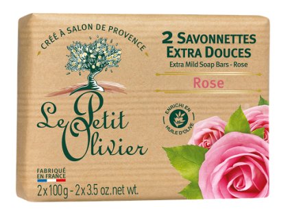14526 le petit olivier extra jemne mydlo 2 x 100 g ruze