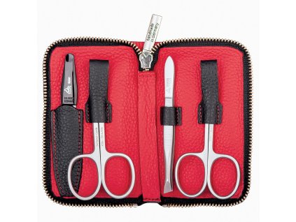 erbe solingen manikura kapesni pouzdro inox 4 ks c 9065 cerno cervena otevrena