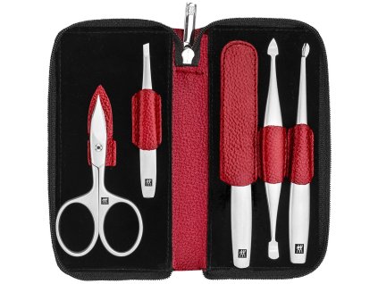 zwilling bt twinox damska kozena sada na manikuru 5dilna cervena na zip c 97094 otevrena horizontal