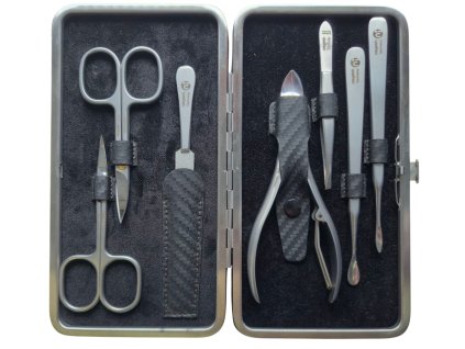 niegeloh solingen manikurova sada hneda hovezi kuze 7 ks karbonovy vzhled nastroje nerezove otevrena