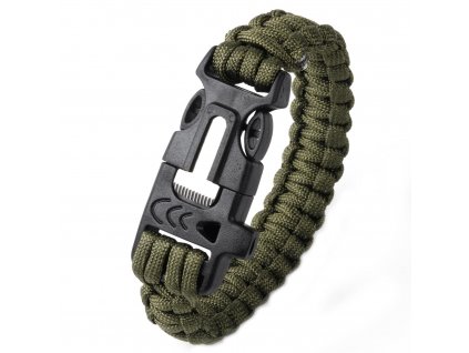 naramek preziti paracord lano parracord naramek pansky damsky unisex cerny army zeleny sedy s kresadlem kresadlo vojensky pro vojaky pro turisty horolezce