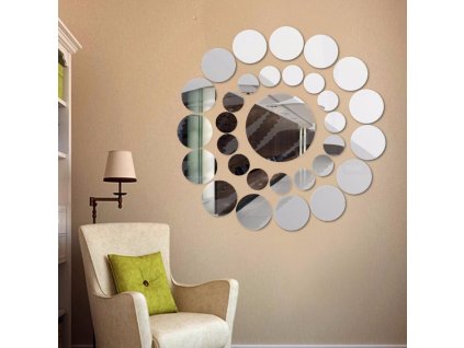 zrcadlove nalepky na zed zrcadlo okno skrin nalepky kolecka mnohouhelnik viceuhlenik kolo kruhy krouzky na zed dekorace ozdoba interier